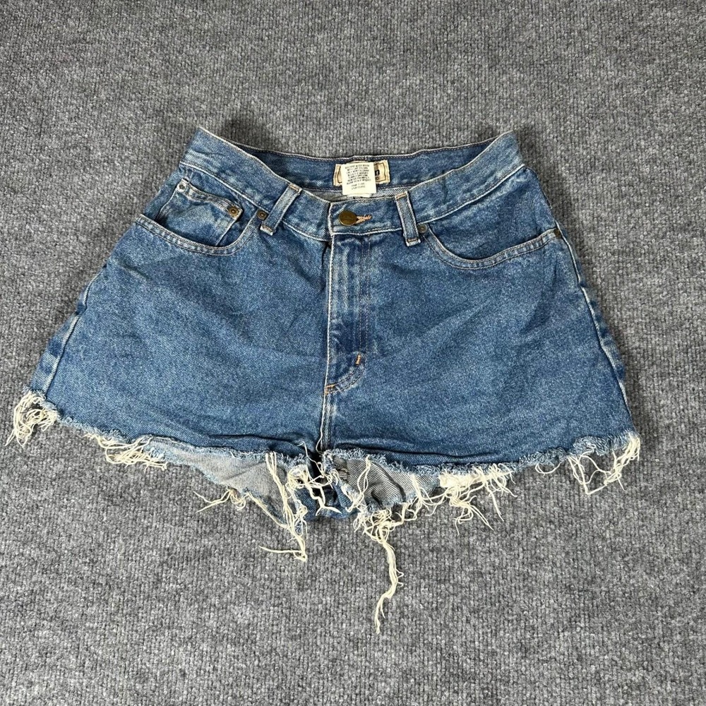 L.L. Bean Denim Shorts Womens Size 6 Pet Blue Cutoff Relaxed Fit High Waisted